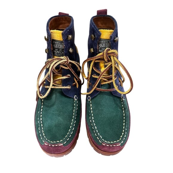 Polo Country Ralph Lauren Suede Ranger Mid Boots Mens 7 Corduroy Lace Up Preppy main image 4